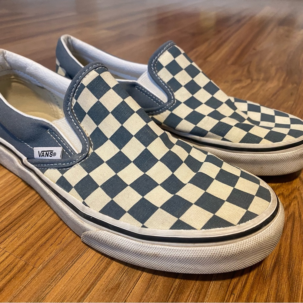 Blue-White Checkered Classic Slip-On Vans!